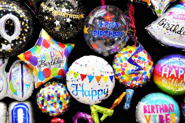 Large Display of Helium Birthday Balloons